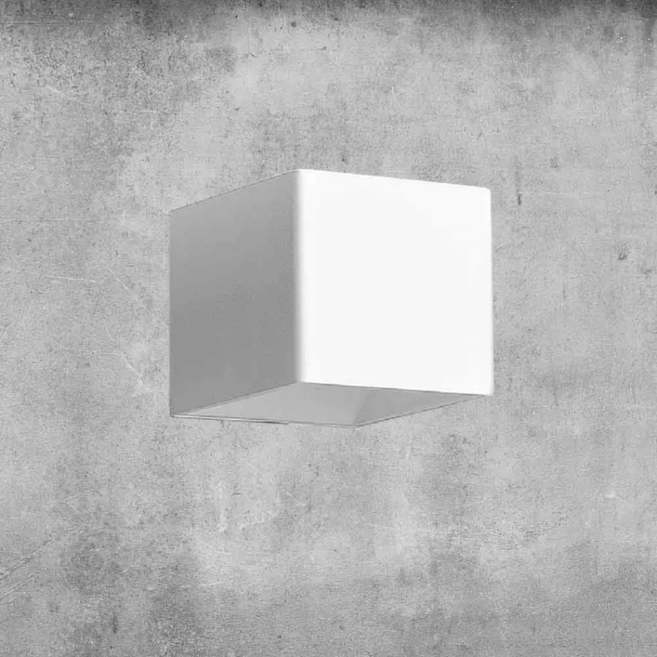 Wall Lamp in Brass and Gypsum Made in Italy - Cubetto Aldo Bernardi Viadurini