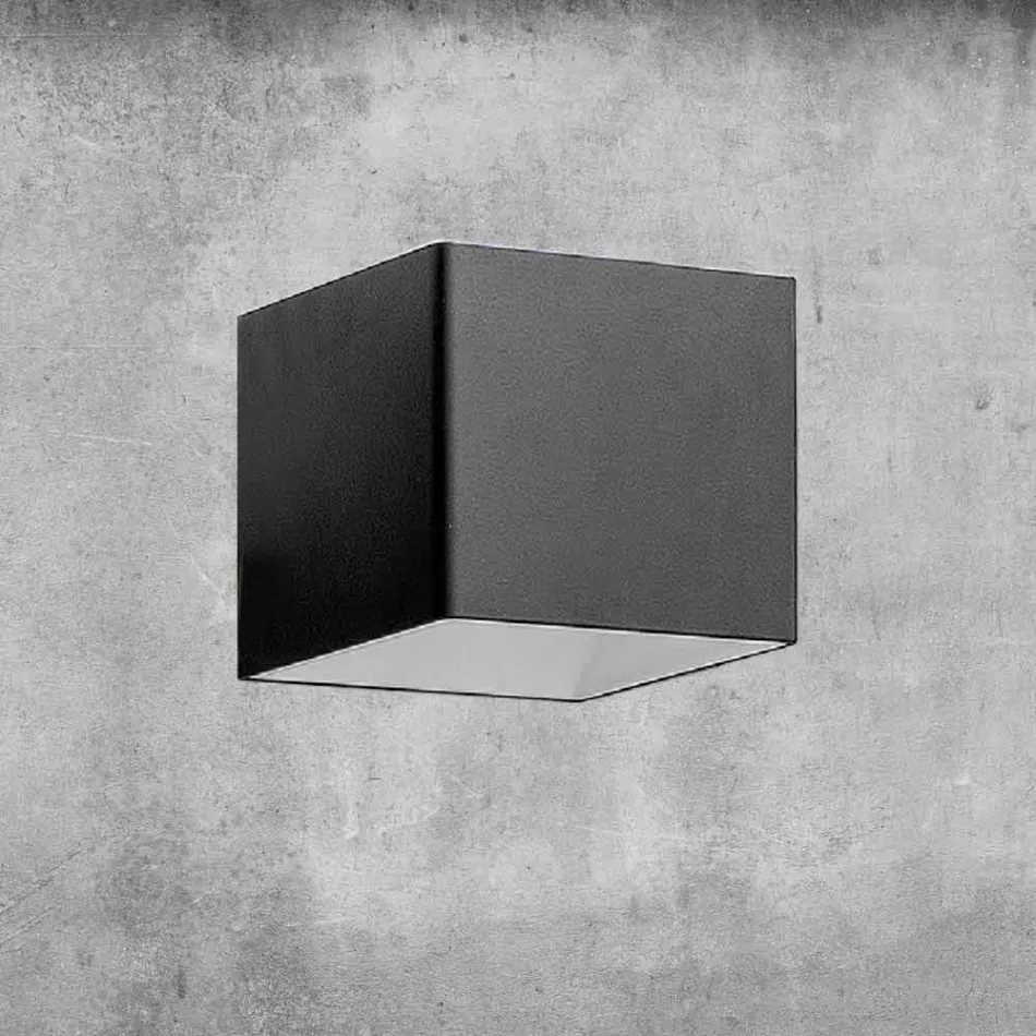 Wall Lamp in Brass and Gypsum Made in Italy - Cubetto Aldo Bernardi Viadurini