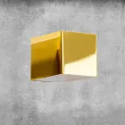 Wall Lamp in Brass and Gypsum Made in Italy - Cubetto Aldo Bernardi Viadurini