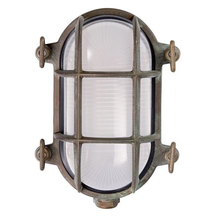 Vintage Brass Wall Light with Opal/Clear Glass - Mermaid Viadurini
