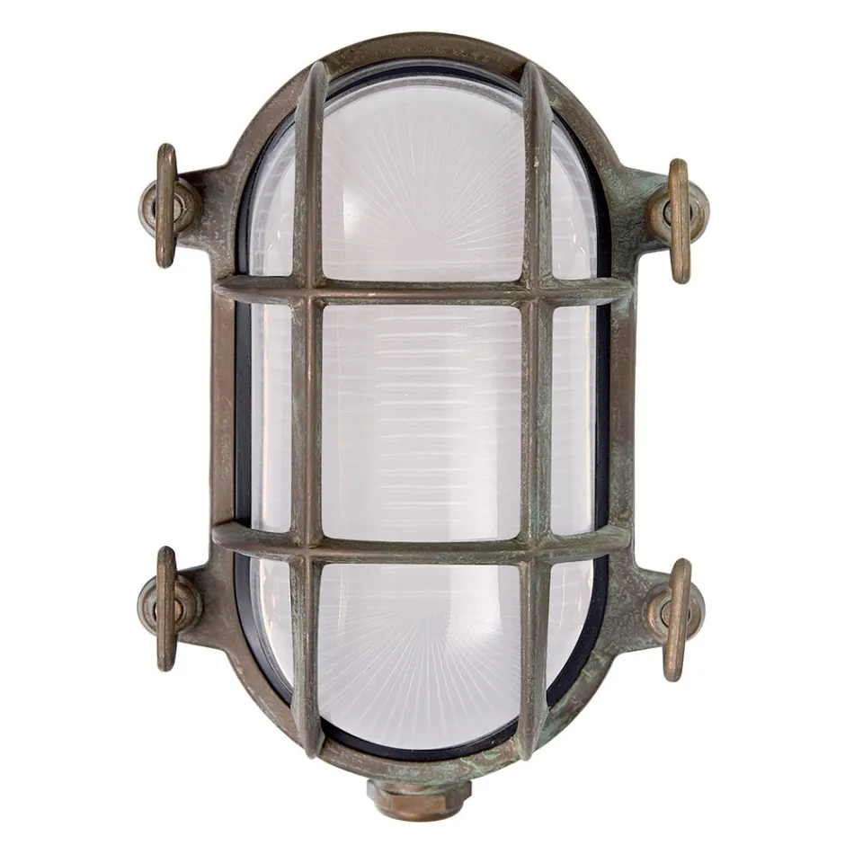 Vintage Brass Wall Light with Opal/Clear Glass - Mermaid Viadurini