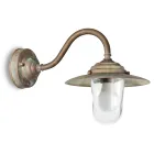 Vintage Brass Outdoor Wall Light, Clear Glass IP44 - Elfico Viadurini