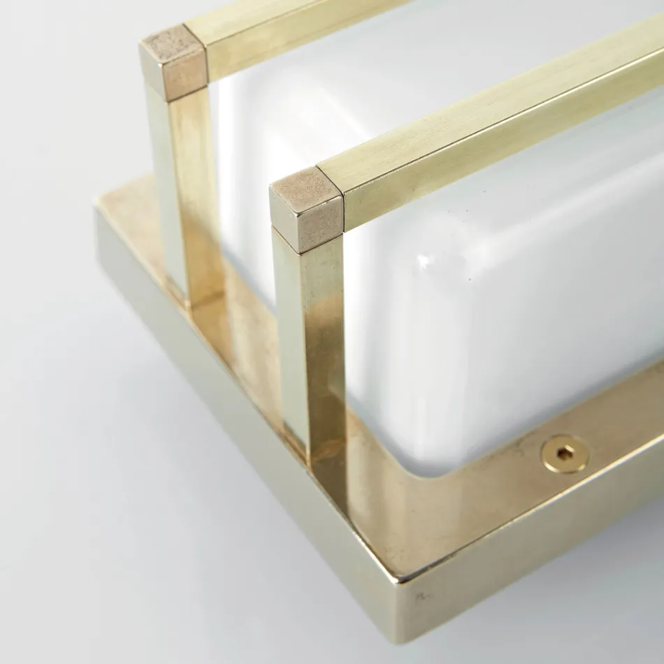 Vintage Brass Wall Lamp, E27 Socket, and Atmospheric Light Made in Italy - Crystal Viadurini