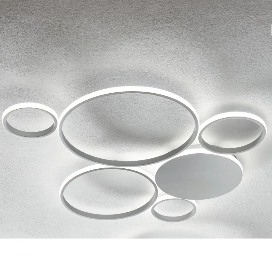 Modern LED Wall Lamp in Painted Metal Gold or Silver Finish - Punto Viadurini