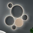 Modern LED Wall Lamp in Painted Metal Gold or Silver Finish - Punto Viadurini