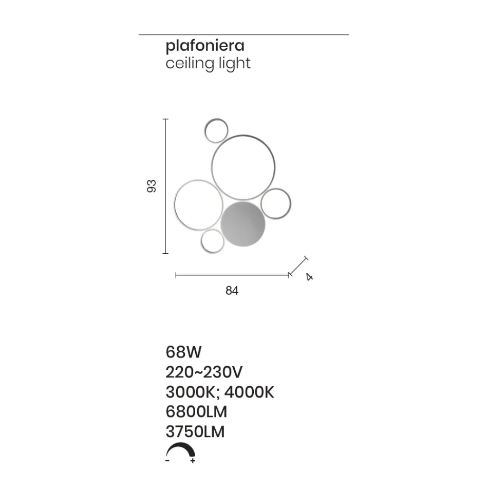 Modern LED Wall Lamp in Painted Metal Gold or Silver Finish - Punto Viadurini