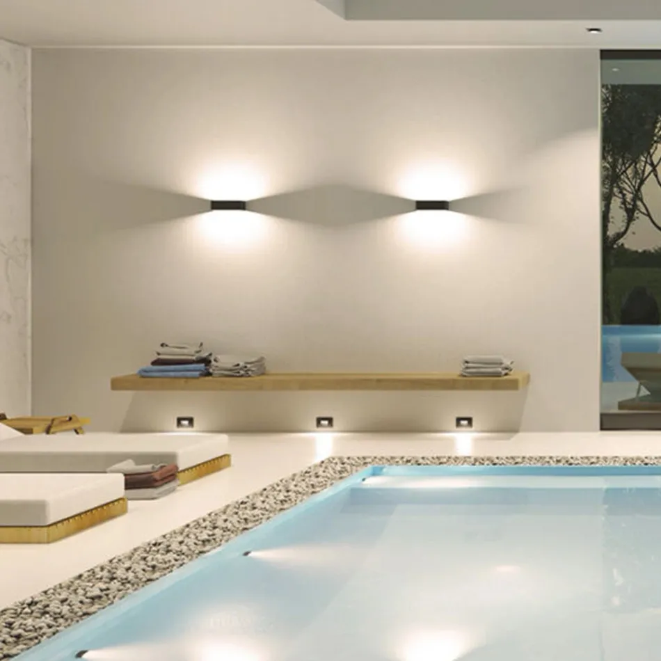 Indoor Led Wall Lamp in White, Black or Corten Aluminum - Renella Viadurini