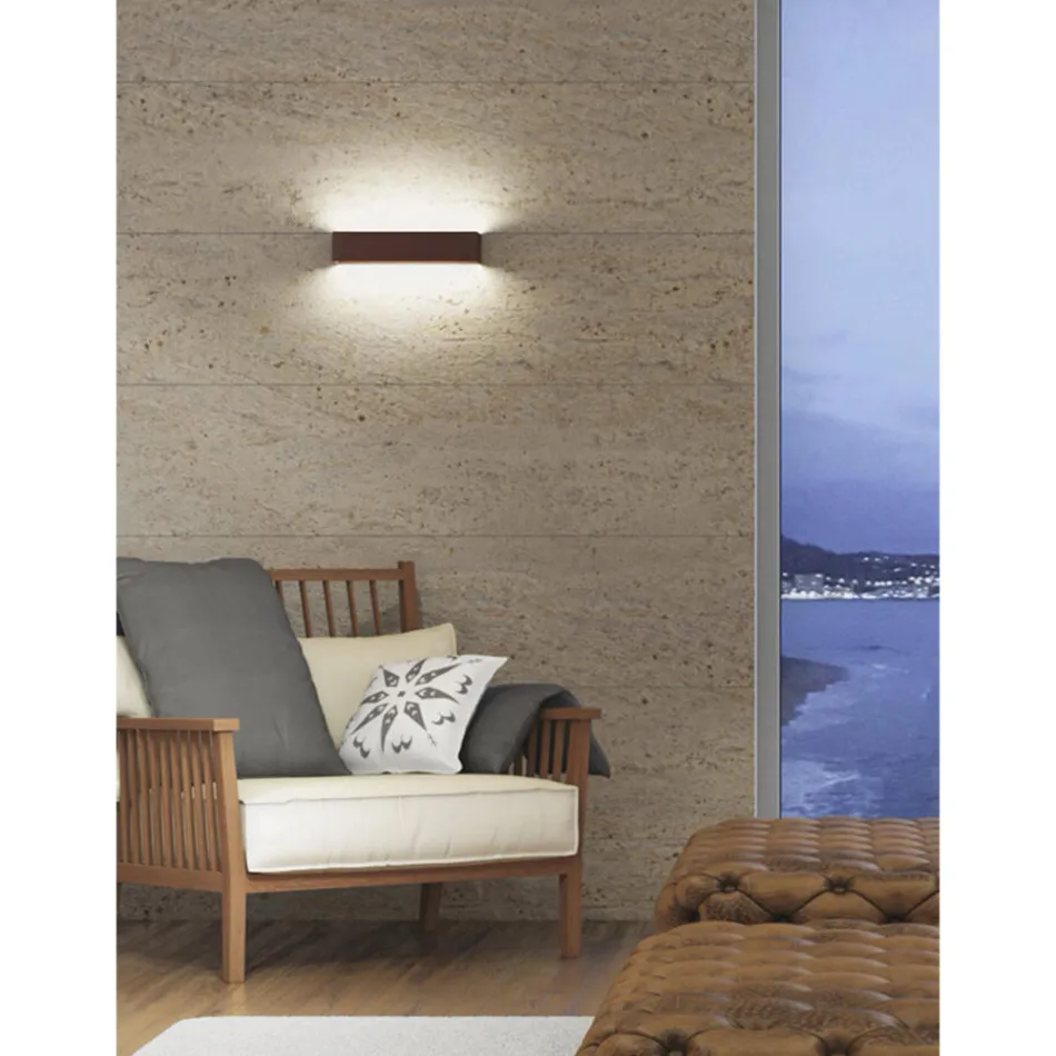 Indoor Led Wall Lamp in White, Black or Corten Aluminum - Renella Viadurini