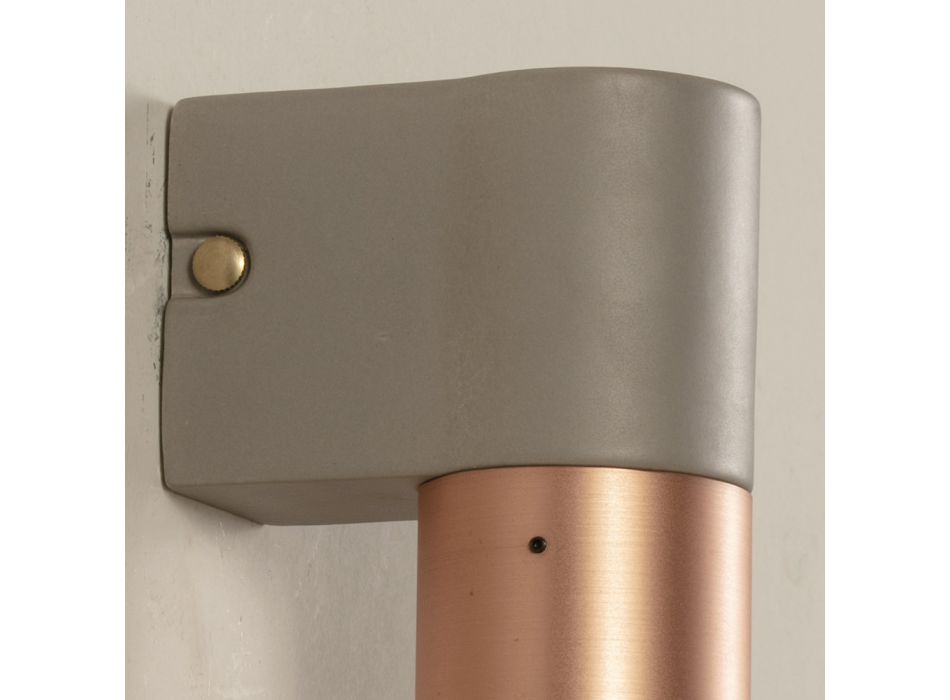 Modern Wall Lamp in Ceramic and Brushed Copper Made in Italy - Toscot Match Viadurini