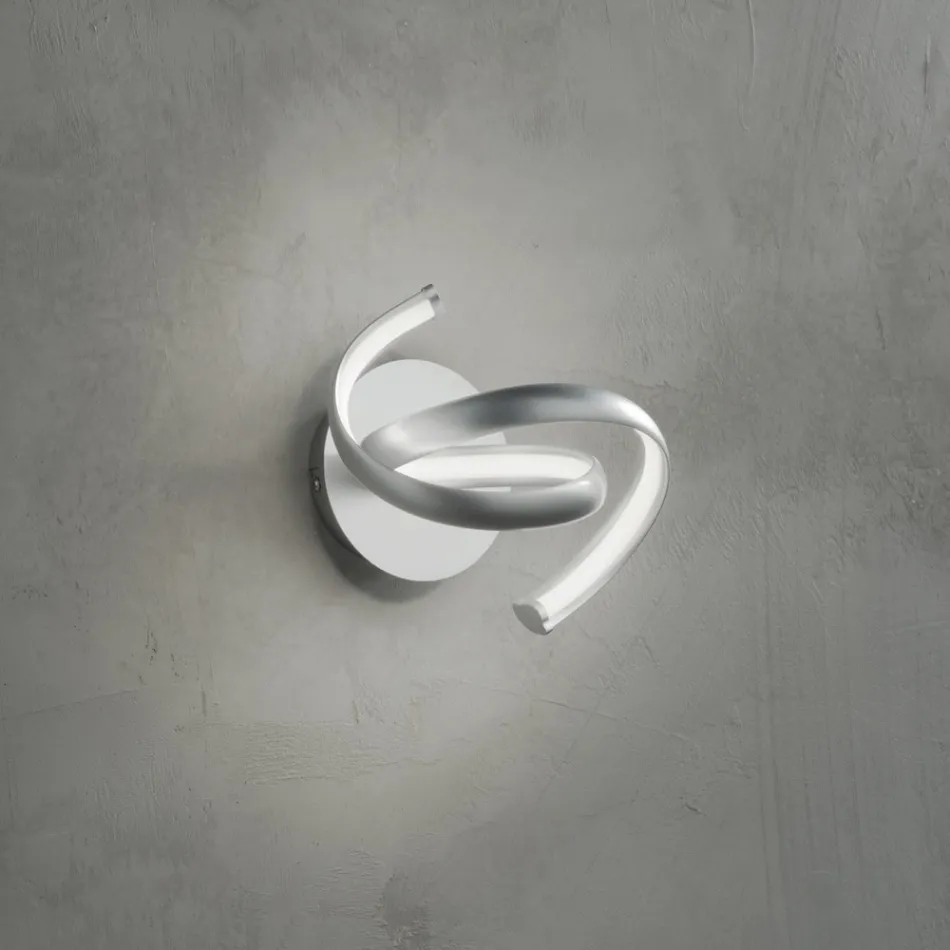 Modern Wall Lamp in Silver Metal, Minimal Design Led Wall - Lumino Viadurini