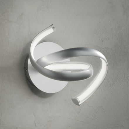 Modern Wall Lamp in Silver Metal, Minimal Design Led Wall - Lumino Viadurini