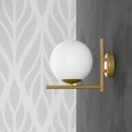 Modern Wall Lamp in Metal Brass Finish and Opal Glass Made in Italy - Carima