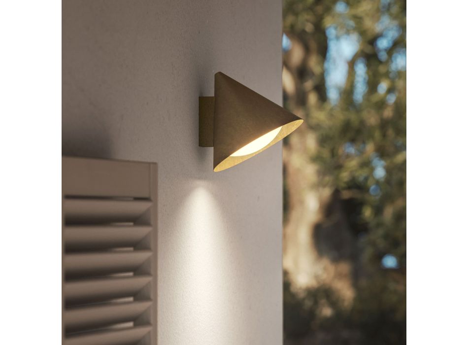 Outdoor Wall Light in Glass and Brass Made in Italy - Rain Viadurini