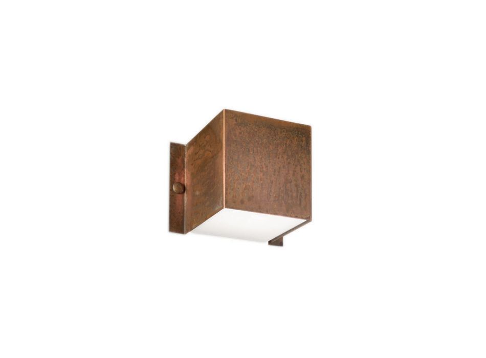 Square Wall Light in Copper and LED Made in Italy - Example Viadurini