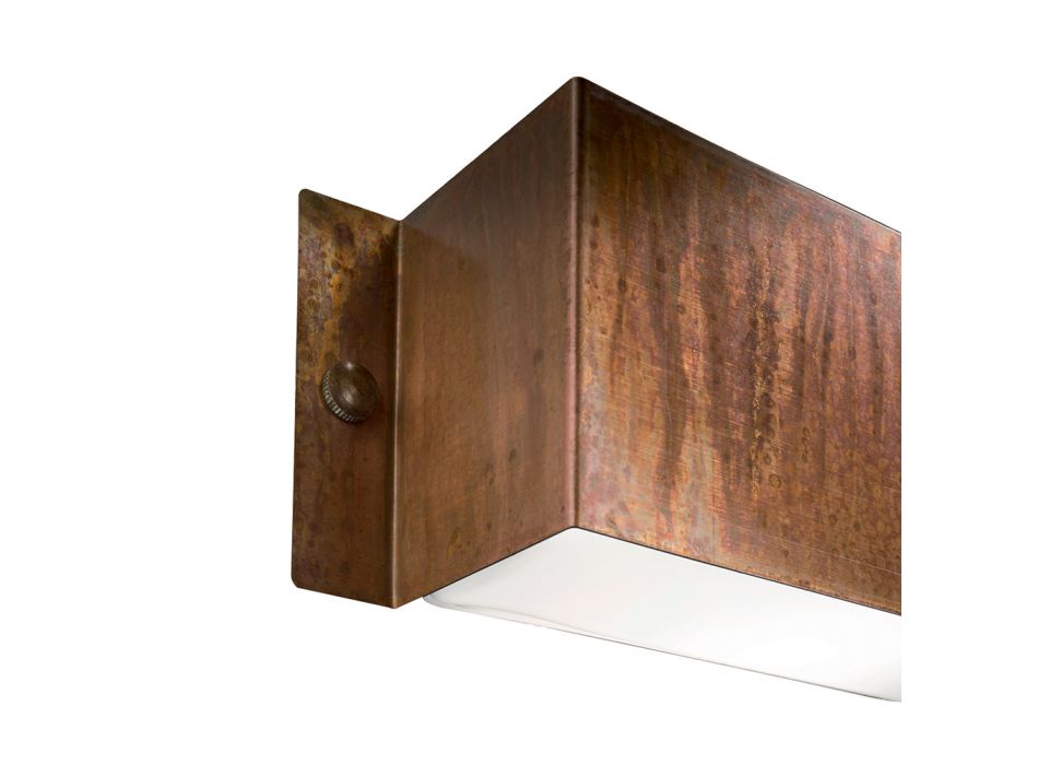 Rectangular Wall Light in Copper and LED Made in Italy - Example Viadurini