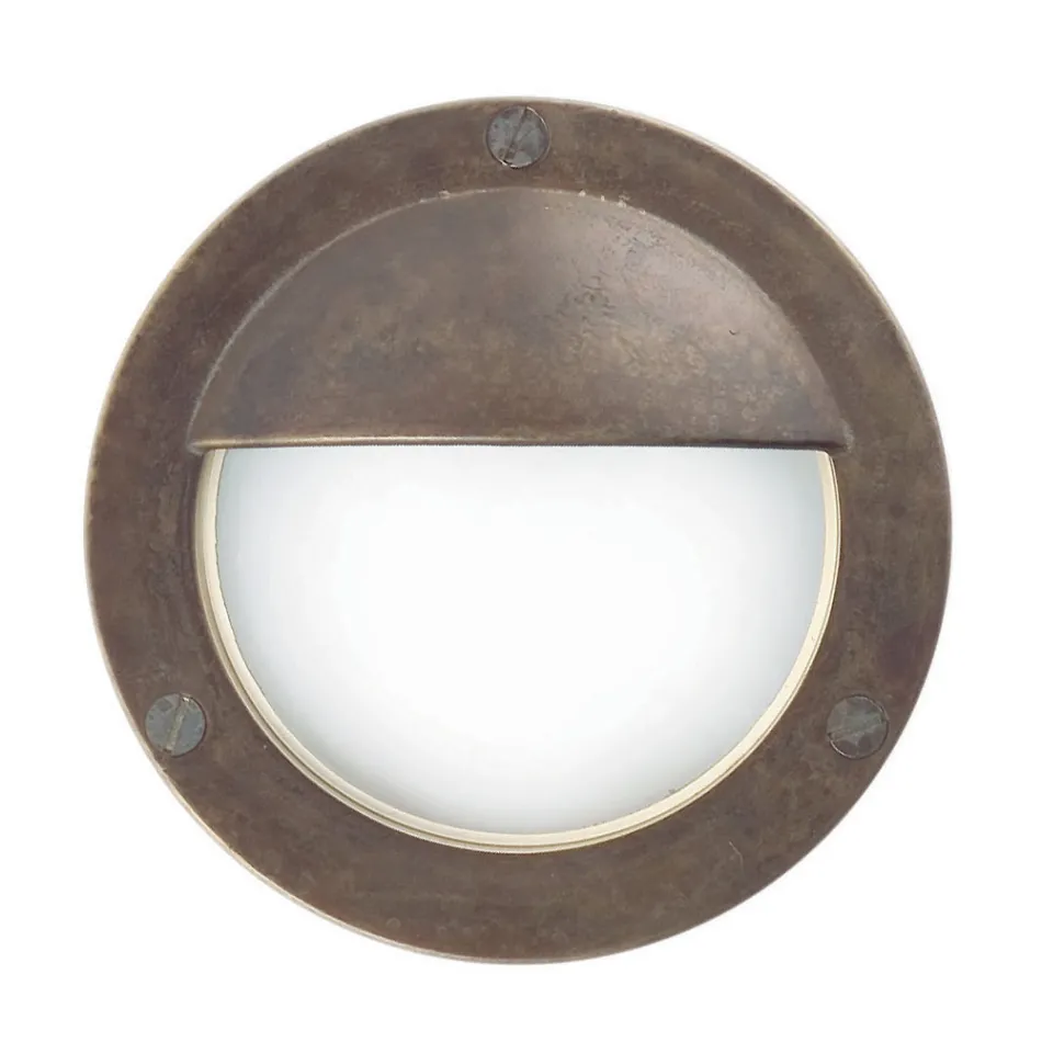Round Brass Wall Sconce with Optional Detail - Boat Viadurini