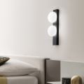 Wall or Ceiling Light in Aluminum and White Blown Glass Light - Alma