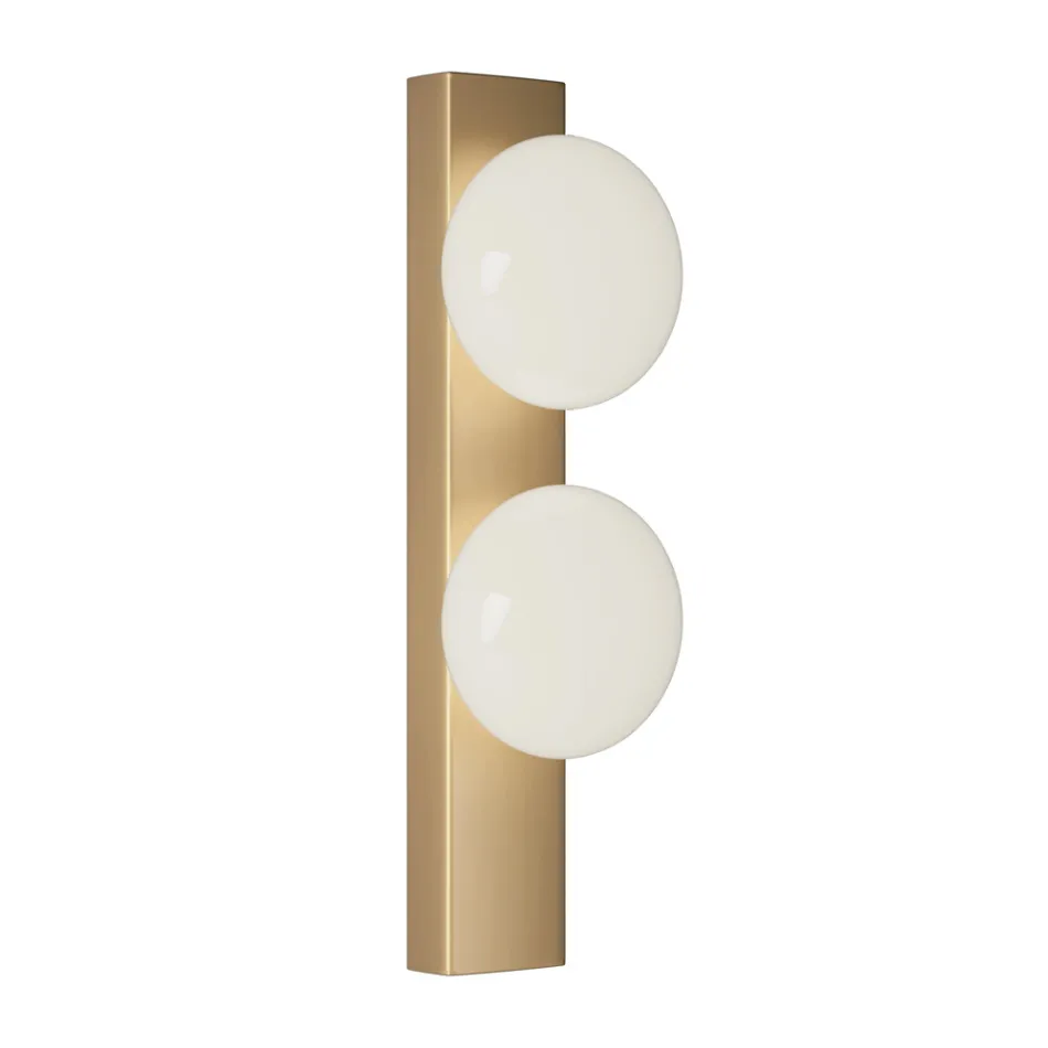 Wall or Ceiling Light in Aluminum and White Blown Glass Light - Alma Viadurini