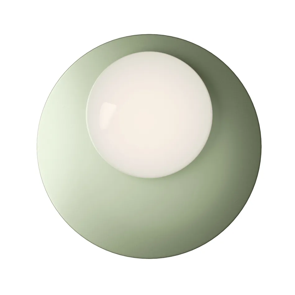 Wall or Ceiling Light in Aluminum, Metal, and White Glass Light - Luma Viadurini