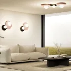 Wall or Ceiling Light in Aluminum, Metal, and White Glass Light - Luma Viadurini