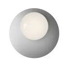 Wall or Ceiling Light in Aluminum, Metal, and White Glass Light - Luma Viadurini