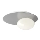 Wall or Ceiling Light in Aluminum, Metal, and White Glass Light - Luma Viadurini