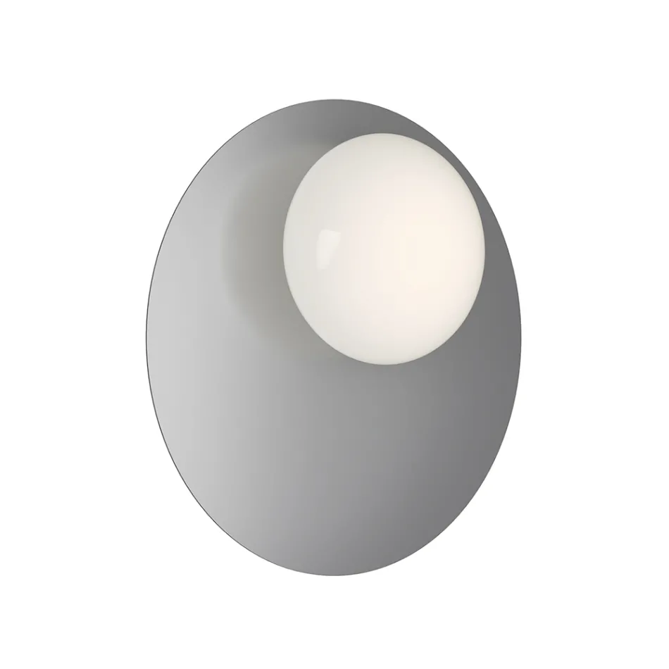 Wall or Ceiling Light in Aluminum, Metal, and White Glass Light - Luma Viadurini