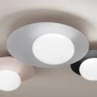 Wall or Ceiling Light in Aluminum, Metal, and White Glass Light - Luma Viadurini