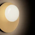 Wall or Ceiling Light in Aluminum, Metal, and White Glass Light - Luma Viadurini