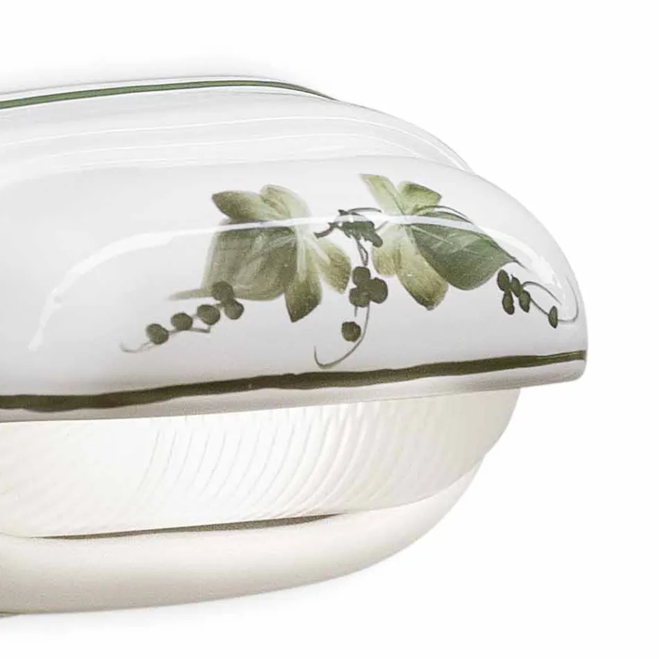 Horizontal Outdoor Wall Lamp in Ceramic Hand Painted Flowers - Brindisi Viadurini