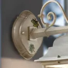 Outdoor Wall Lamp in White Aluminum and Hand Painted Decoration - Gorizia Viadurini