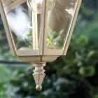 Outdoor Wall Lamp in White Aluminum and Hand Painted Decoration - Gorizia Viadurini