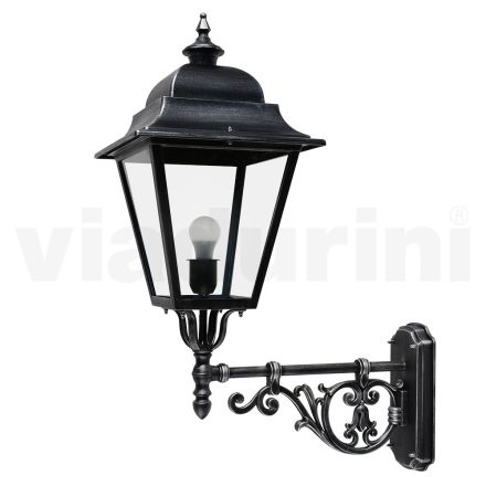 Outdoor Wall Lamp in Aluminum and Glass Made in Italy Vintage - Bonaria Viadurini