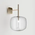 Refined Wall Lamp in Blown Pyrex Glass and Metal Made in Italy - Donatina Viadurini