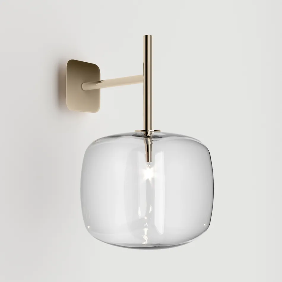 Refined Wall Lamp in Blown Pyrex Glass and Metal Made in Italy - Donatina Viadurini