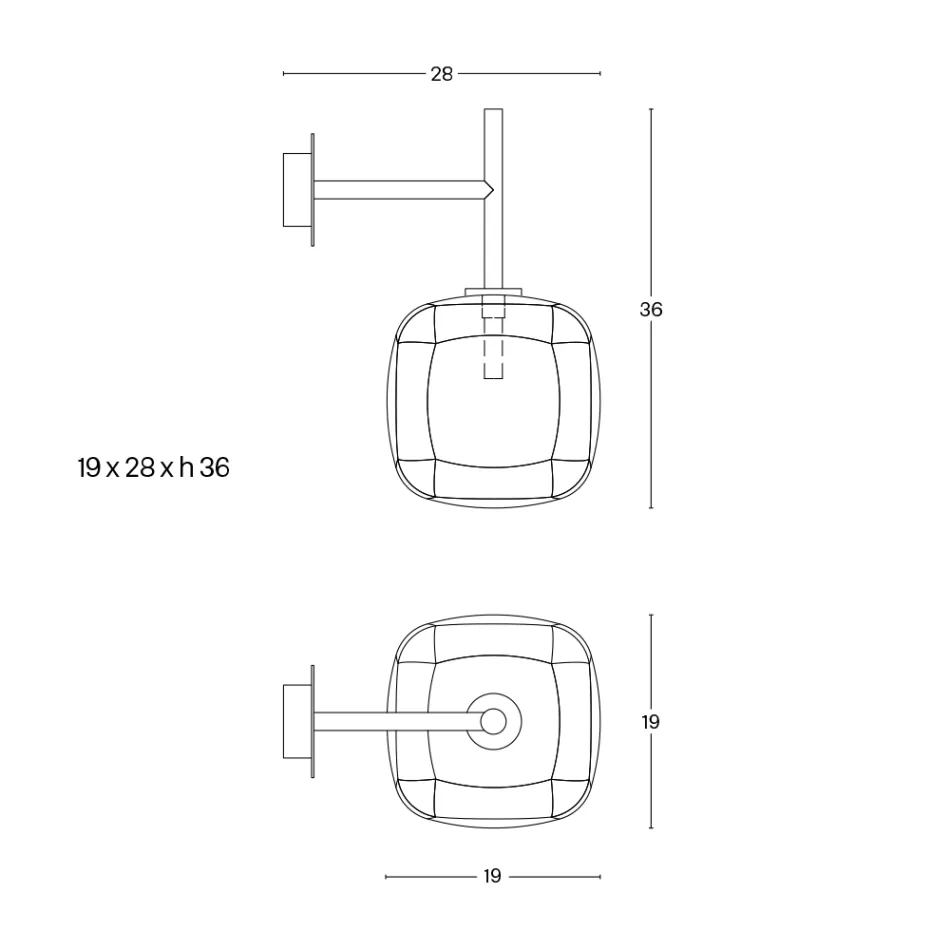 Refined Wall Lamp in Blown Pyrex Glass and Metal Made in Italy - Donatina Viadurini