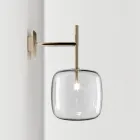 Refined Wall Lamp in Blown Pyrex Glass and Metal Made in Italy - Donatina Viadurini