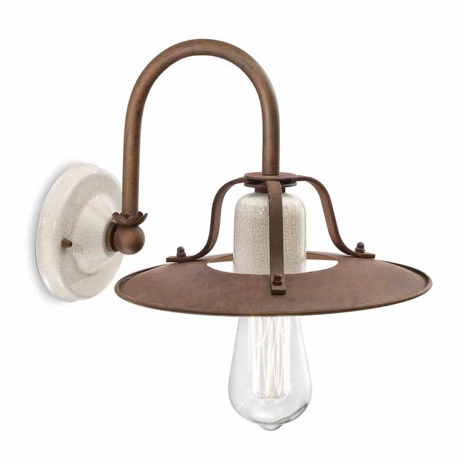 Applique industrial style metal and ceramic Ferroluce Viadurini