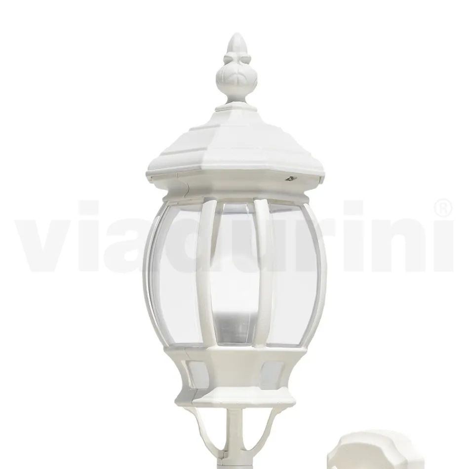 Vintage Style Outdoor Wall Lamp in White Aluminum Made in Italy - Dodo Viadurini