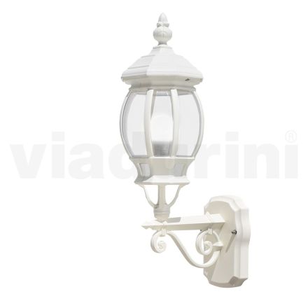 Vintage Style Outdoor Wall Lamp in White Aluminum Made in Italy - Dodo Viadurini