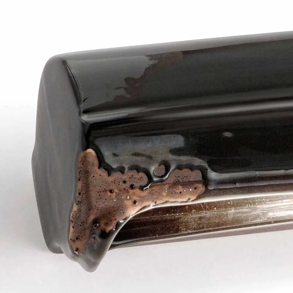 Vintage applique handicraft polished ceramic Ethel Ferroluce Viadurini