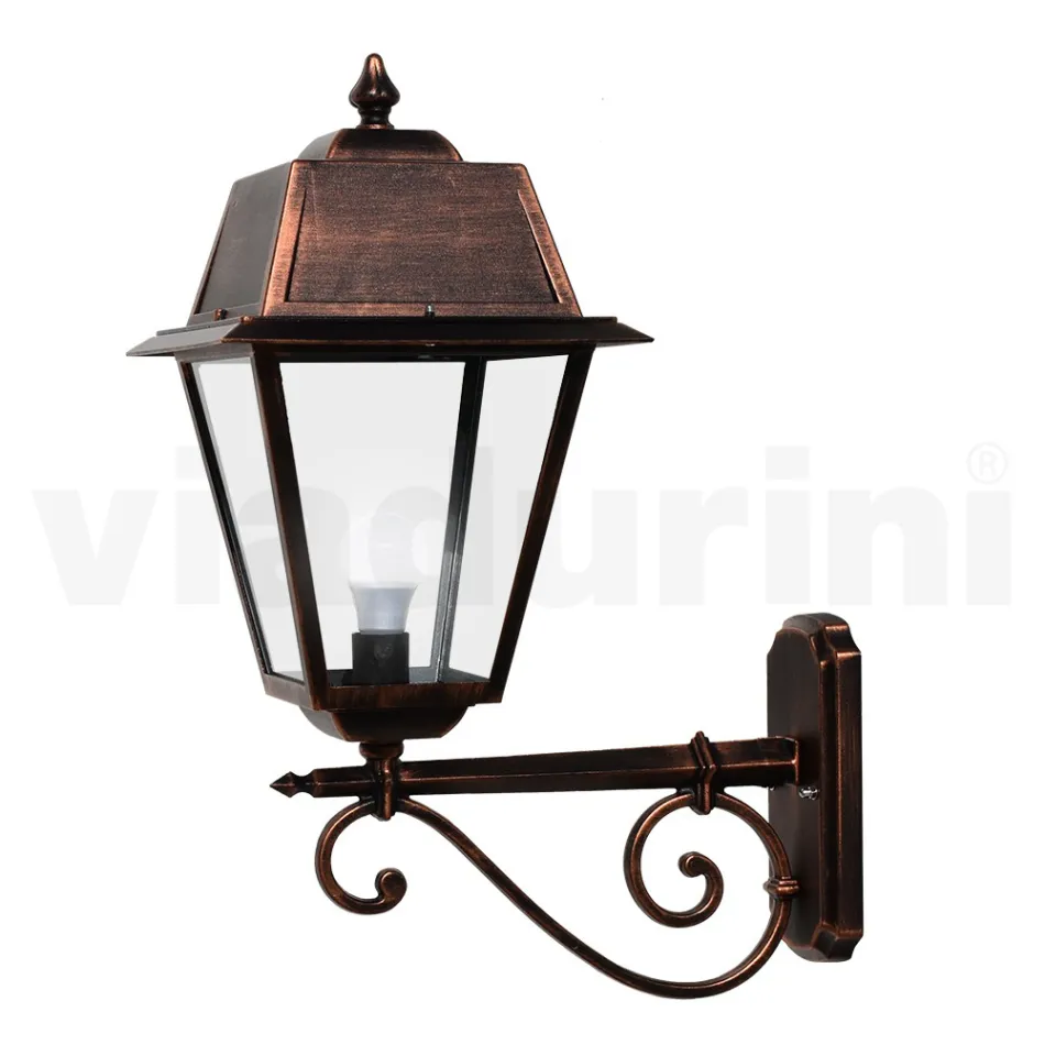 Vintage Outdoor Wall Lamp in Aluminum and Glass Made in Italy - Doroty Viadurini