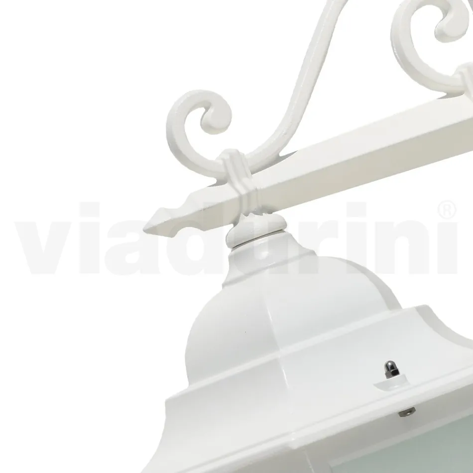 Vintage Outdoor Wall Lamp in White Aluminum Made in Italy - Terella Viadurini