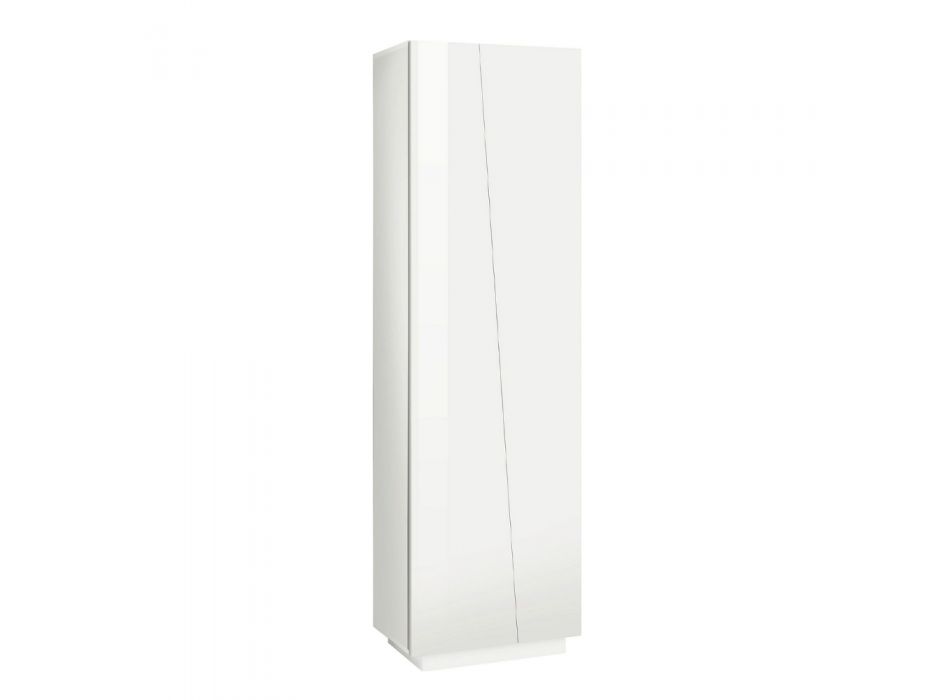 2-Door Wardrobe in Sustainable White or Slate Melamine Wood - Joris Viadurini