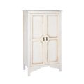 Patinated White Wooden Wardrobe with 2 Doors Made in Italy - Agni