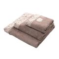 Face and Guest Towels and Bath Towel in Cotton Terry and Armonia Lace - Frollo