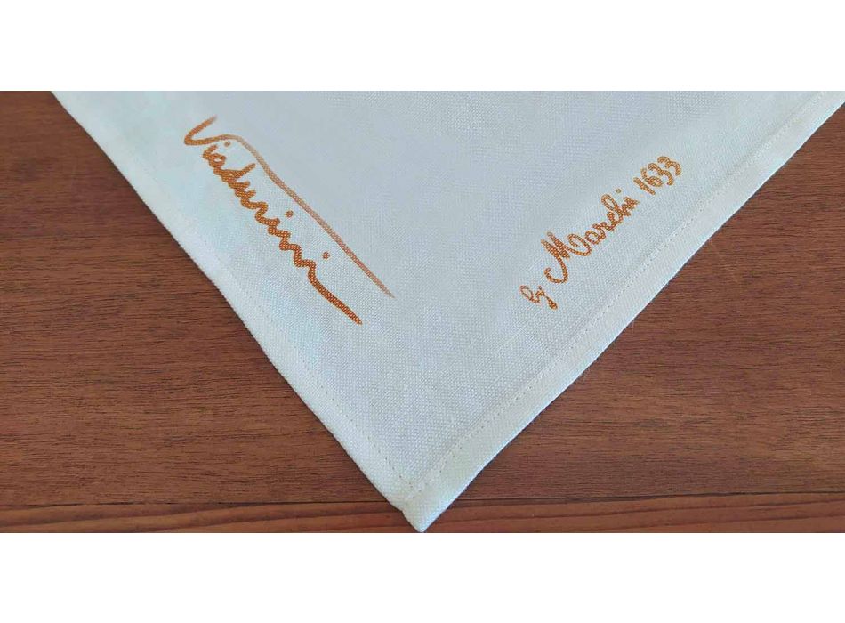 Hand Printed Artistic Cotton Towel Unique Italian Artisan Piece Viadurini