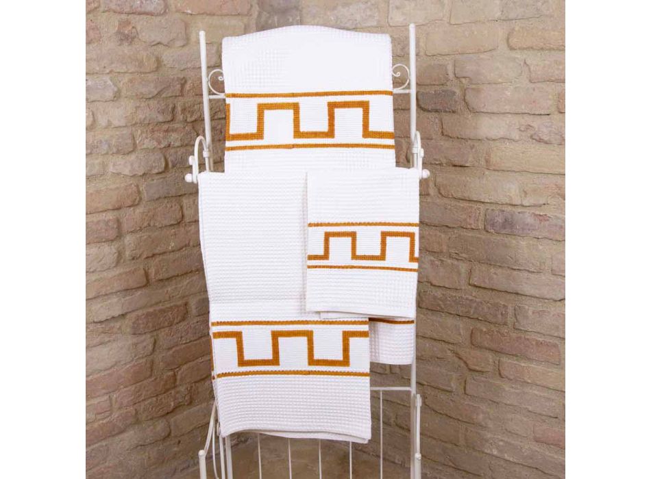 One-Piece Italian Cotton Hand-Printed Art Towel - Brands Viadurini
