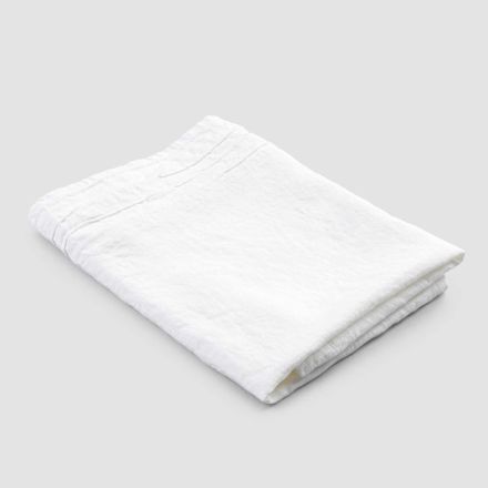 Italian Handcrafted Luxury White Heavy Linen Bath Towel - Jojoba Viadurini
