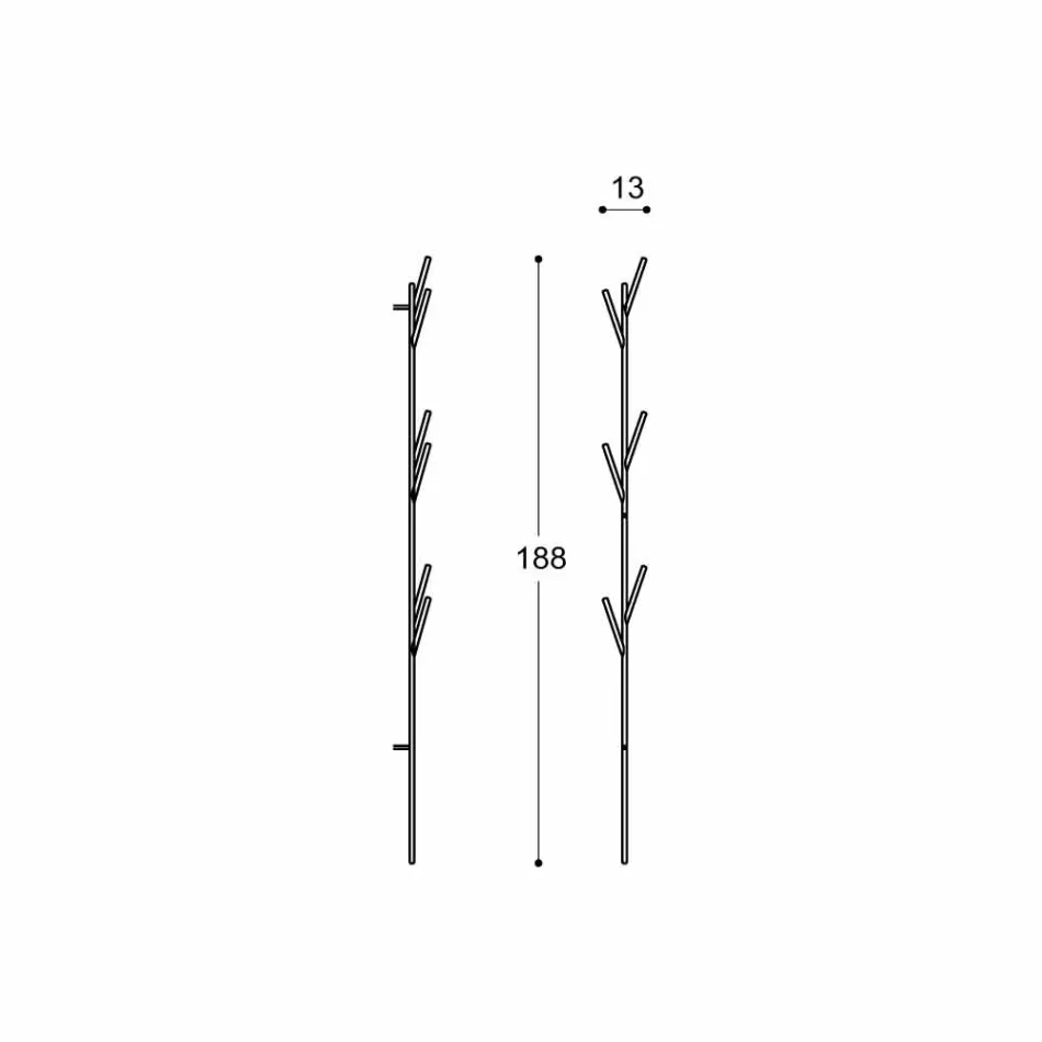 Modern Design Floor Coat Rack in White or Chrome Metal - Kottac Viadurini